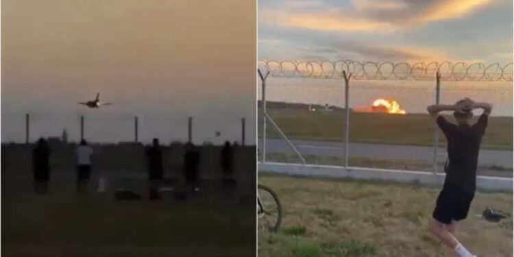 Video/ Momente kur një avion F-16 crash-on me shpejtësi dhe shpërthen në flakë gjatë një stërvitjeje në Poloni, piloti pëson fatalitet para syve të dhjetëra spektatorëve.
