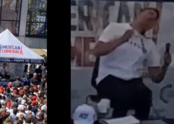 Pamje të frikshme, publikohen në rrjete sociale momenti kur aktivisti dhe mbështetësi i Trump qëllohet në qafë.