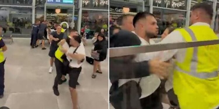 Sherri në aeroportin e Rinasit: Policia njofton për 18 familjarë që udhëtonin me çarter dhe që donin të bënin 'check in' së bashku.