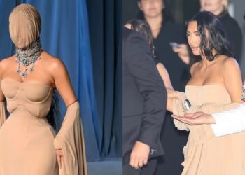 Kim Kardashian befason me veshjen e saj në Galën e Muzeut të Akademisë