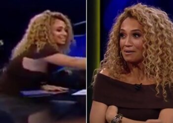 Video/ Incident në studio, fustani i prezantueses që greket gjatë transmetimit live, kamerat e zbulojnë gjithçka.