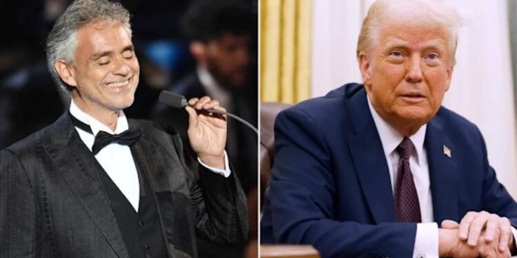 Video/ Trump pranon tenor-in e njohur italian, Andrea Bocelli, i cili këndon për presidentin në Zyrën Ovale.