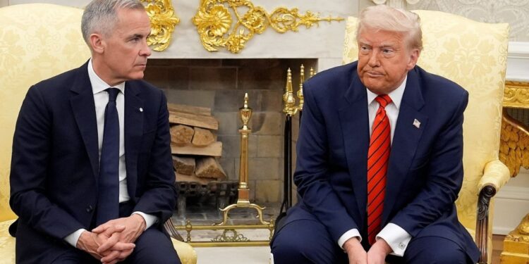 Reklamat qeveritare në Kanada kritikojnë politikën tregtare të Trump-it, kryeministri Carney kërkon falje nga presidenti i Shteteve të Bashkuara.