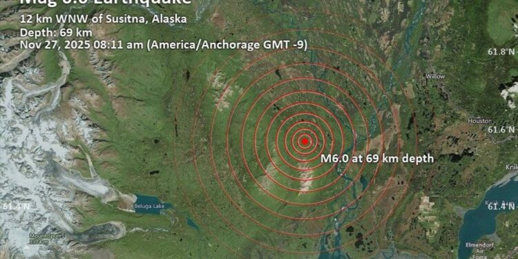 Tërmet i fuqishëm 6 ballë godet Alaskën