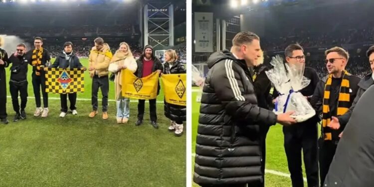 Udhëtuan 5000 km për të mbështetur ekipin e tyre, vendasit e Kopenhagës i shprehin mirënjohje me dhurata tifozëve të kundërshtarëve.