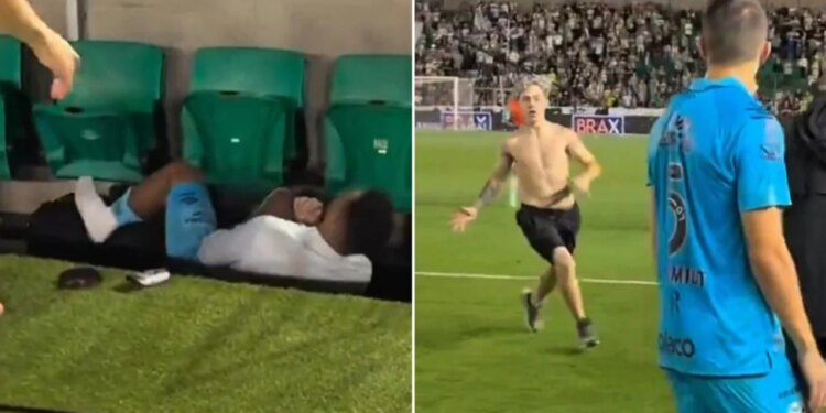 I ri qëllon në fushë për të bërë një foto me Neymarin dhe... dëmton një lojtar të Santosit.