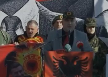 Protestë e madhe në Shkup për liderët e UÇK-së, veterani: Asgjë nuk mund ta fshijë dritën e Ushtrisë Çlirimtare të Kosovës.