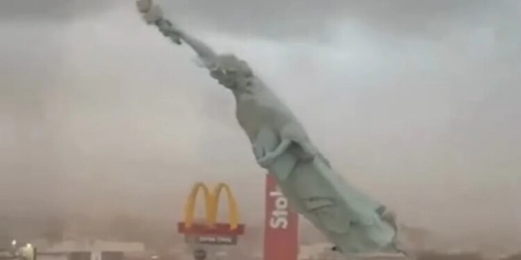 Videolajm: Era e fuqishme shemb statujën e Lirisë në Guaíba, Brazil