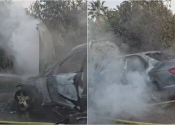 Alarm në Tiranë, automjeti shpërthen në flakë gjatë lëvizjes, nuk ka raportime për të plagosur.