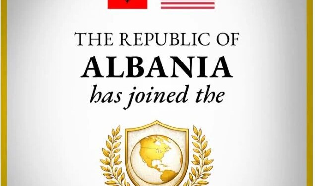 Bordi i Paqes e pranon Shqipërinë si anëtare themeluese të organizatës në zhvillim.