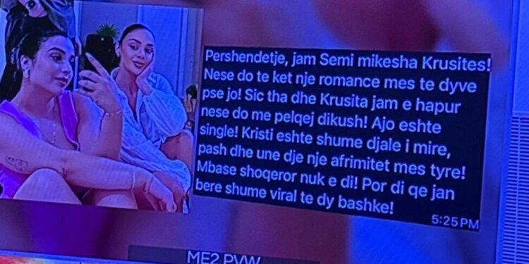 Çfarë lidhje ka Krusita me Kristin? Mesazhi që ka zbuluar mikja e këngëtares: Ajo është e gatshme për një lidhje...
