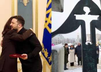 Në nderim të martirëve të luftës, Spiropali ndan foto nga takimi me presidentin Zelensky në Kiev.
