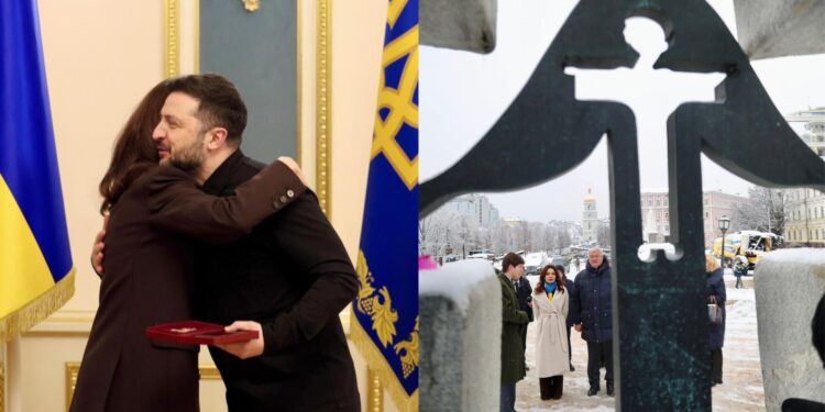 Në nderim të martirëve të luftës, Spiropali ndan foto nga takimi me presidentin Zelensky në Kiev.