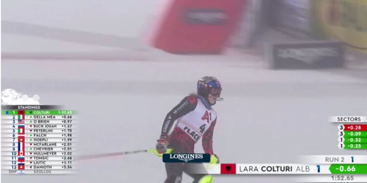 Skitë Alpine: Lara Colturi përfundon në vendin e 8-të në slalomin e Flachau në Austri, por shkëlqeu në zbritjen e dytë.