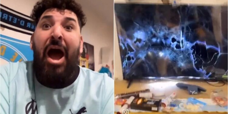 Tifozët e Marseille shkatërrojnë televizorin pas golit të portierit të Benfica-s që e përjashtoi ekipin e tij.