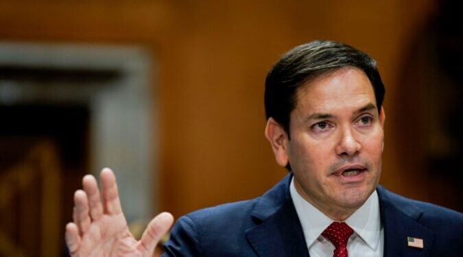 Senator Marco Rubio, a Republican from Florida and US secretary of state nominee for US President-elect Donald Trump, during a Senate Foreign Relations Committee confirmation hearing in Washington, DC, US, on Wednesday, Jan. 15, 2025. The top Republican and Democrat on the Senate Foreign Relations Committee joined in praising Rubio at the Florida senator's nomination hearing for secretary of state, signaling he'll face one of the easiest confirmations of President-elect Donald Trump's cabinet. Photographer: Kent Nishimura/Bloomberg via Getty Images