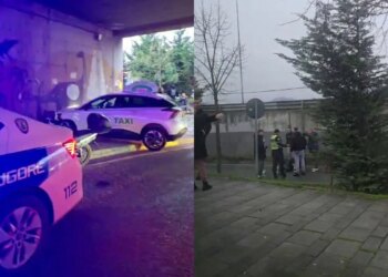 Aksident i rrezikshëm afër Kopshtit Zoologjik në Tiranë, taksia godet motorin, drejtuesi pëson lëndime.