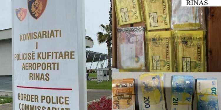 Më shumë se 26 mijë euro të sekuestruara në Rinas, dy individë nën hetim për mosdeklarimin e shumave të parave.