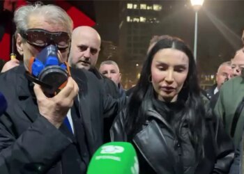 Protesta e opozitës: Senada Ahmeti, ish-kandidate e PD në Shkodër, dëmtohet gjatë protestës.