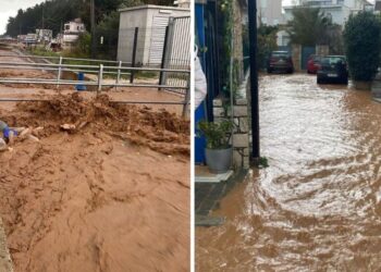 Shiu i fortë shpërthen Himarën, uji mbush katet e para të shtëpive dhe lokaleve, vështirësi edhe në Qeparo