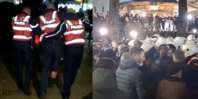 Tetë policë të plagosur gjatë protestës, kanë marrë djegie dhe lëndime nga objektet e forta.