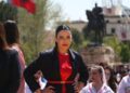 Zv/kryeministrja dhe ministrja per infrastrukturen dhe energjine, Belinda Balluku gjate nje mitingu te organizuar ne sheshin Skenderbej, per celjen e fushates zgjedhore te Partise Socialiste per zgjedhjet e 11 majit. Eventi eshte ideuar si nje olimpiade ku kandidatet jane prezantuar si atlete, dhe kane deklaruar numrin e mandateve qe do te arrijne./r/n/r/nDeputy Prime Minister and Minister of Infrastructure and Energy, Belinda Balluku during a rally organized in Skanderbeg Square, to launch the Socialist Party's election campaign for the May 11 elections. The event was designed as an Olympics where the candidates presented themselves as athletes, and declared the number of mandates they will achieve.