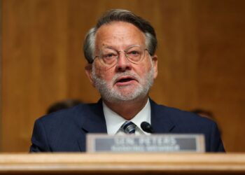 WASHINGTON, DC - AUGUST 06: Ranking member Sen. Gary Peters (D-MI) speaks during a business meeting with the Senate Homeland Security And Government Affairs Committee in the Dirksen Senate Office Building on August 06, 2026 in Washington, DC. The committee convened to vote on several measures including a contempt resolution against former NIAID Director Dr. Anthony Fauci, who invoked the Fifth Amendment numerous times during a Senate Homeland Security Committee hearing chaired by Sen. Rand Paul (R-KY). (Photo by Anna Moneymaker/Getty Images)